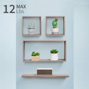 Floating Shelves  17.72 Wall Mounted Wood Shelves For Bathroom, Bedroom, Living Room, Kitchen, Hanging Shelf For Books Storage Decor With Invisible Brackets, Maple