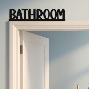 Sleek Metal Bathroom Wall Sign - Stylish Graphic Art Masterpiece For Home Decor