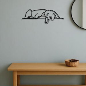 1PC Minimalist Metal Dog Wall Art,Gothic&Boho Decor For Living Room, Bedroom