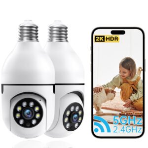 WiFi Indoor E27 Network Security Camera 2K Light Bulb Colorful Smart Home Full HD IP Camera 2pcs Set Camera